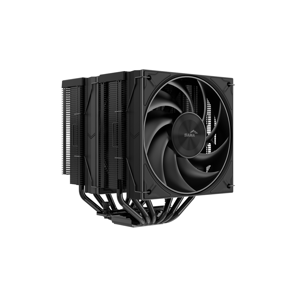 Sama A60B Black 2x120mm Mono Fan Kule Tipi Hava Soğutma 6 Adet Gelişmiş Siyah Kaplamalı Bakır Isı Borusu Cpu Fan (amd Ve Intel Tüm İşlemciler İle Uyumlu)