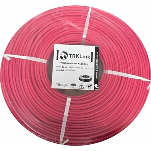 TRKLink 250MT (CCA/HFFR) Halojen Free 2x2x0,80+1x0.80 Yangın Kablosu - Kırmızı