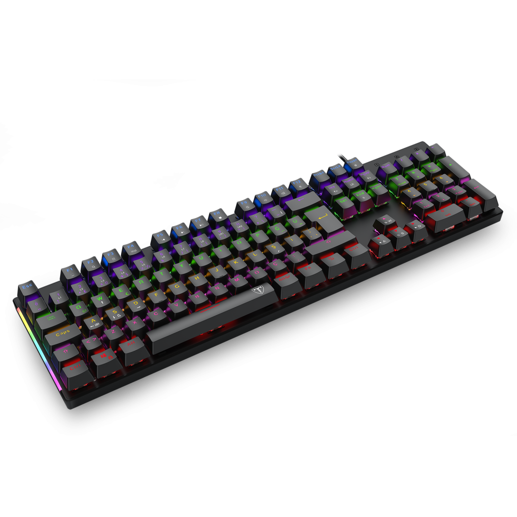 T-DAGGER Naxos T-TGK310-BL Usb Kablolu Türkçe Q Rainbow Backlight Blue Mekanik Switch 104 Tuşlu Gaming Klavye