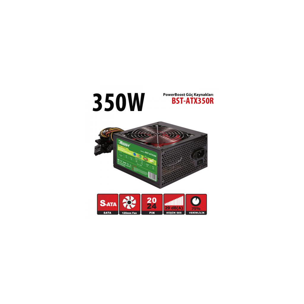 Powerboost BST-ATX350R 350W Sata 12cm Fan Box Psu