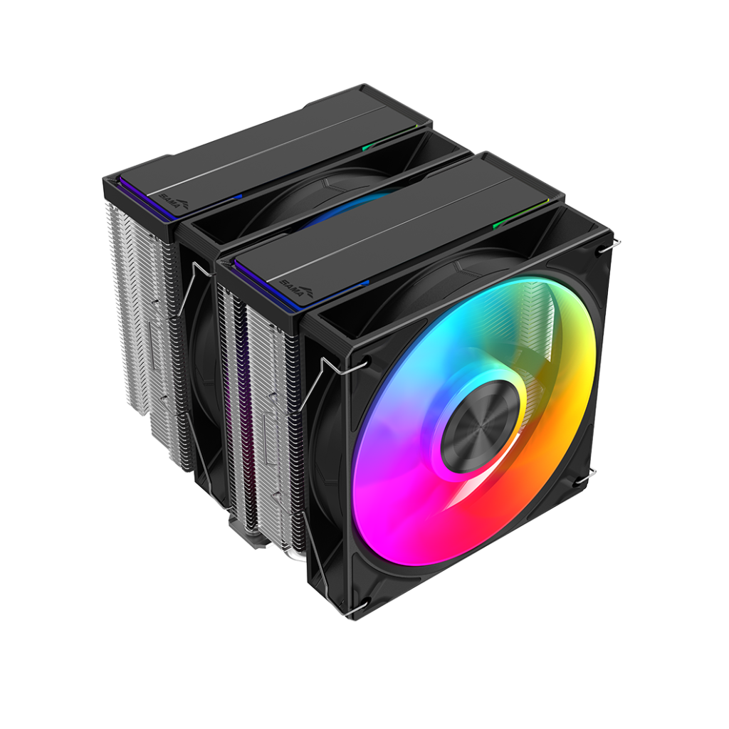 Sama A60L Black 2x120mm Argb Fan Kule Tipi Hava Soğutma 6 Adet Gelişmiş Nikel Kaplı Bakır Isı Borusu Cpu Fan (amd Ve Intel Tüm İşlemciler İle Uyumlu)