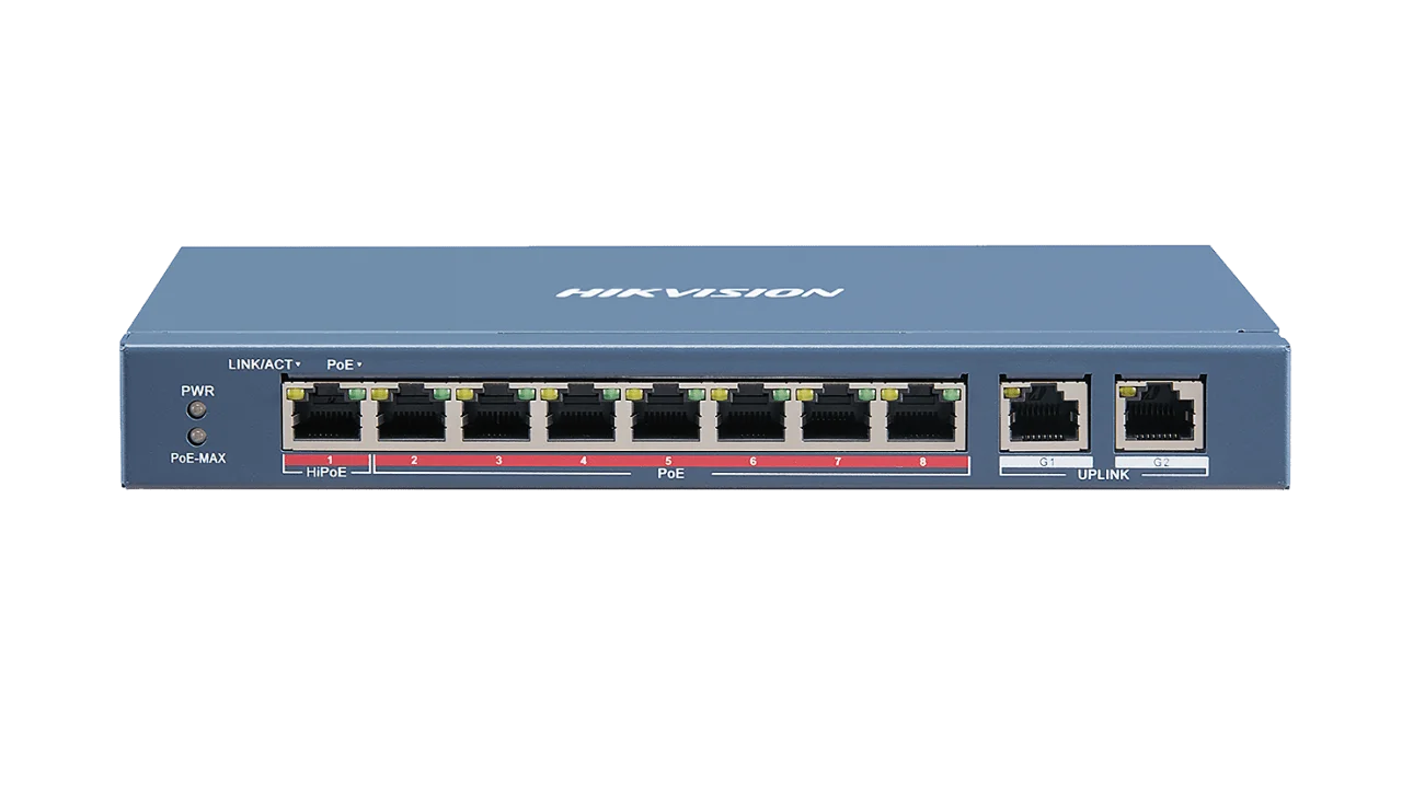 Hikvision DS-3EM0301P-E/M 8P 10-100 2 GB Up Switch