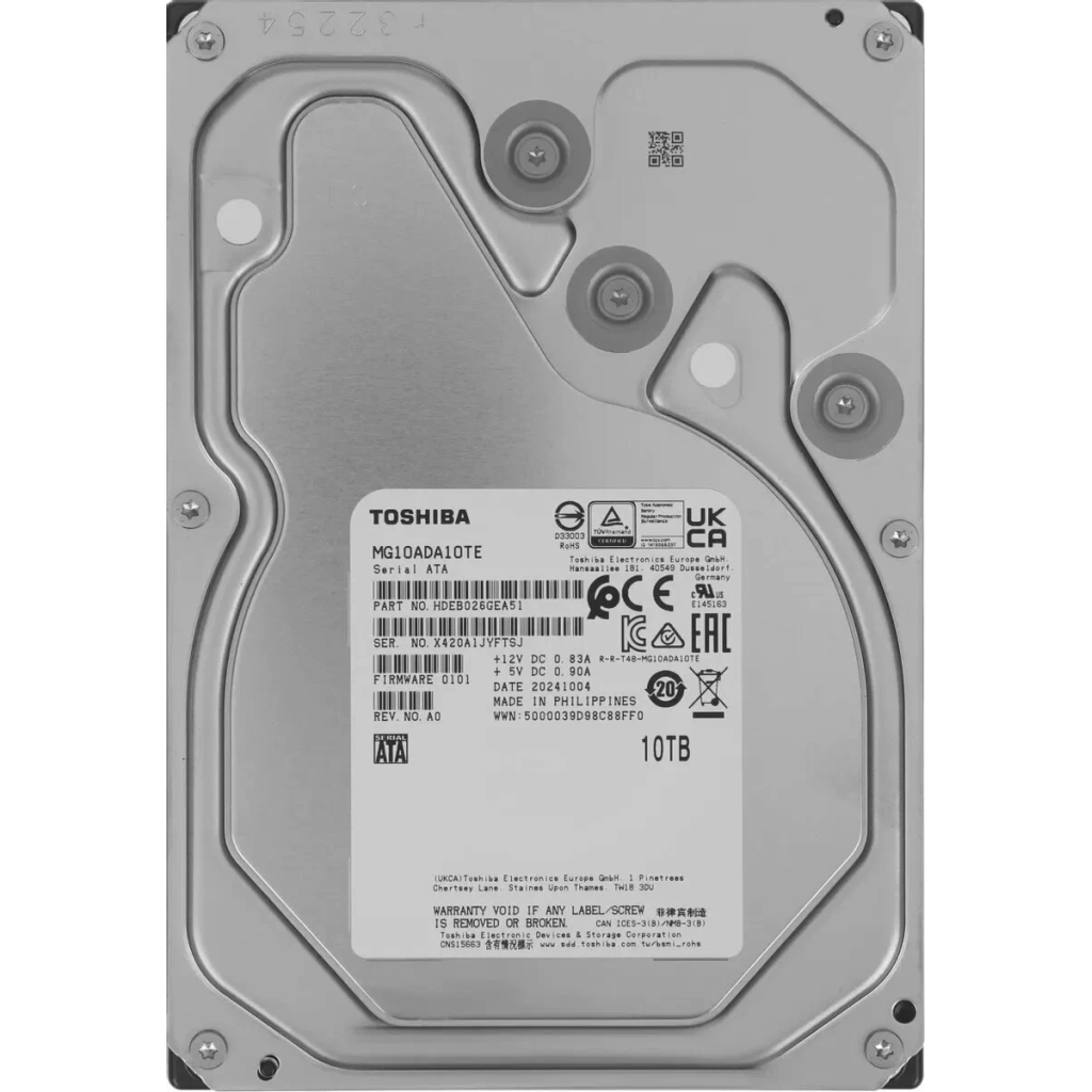 Toshıba Enterprıse MG10ADA10TE 3.5" 10TB 512Mb 7200 Rpm 7/24 Güvenlik Data Center Nas Server Hdd (türkiye Distribütörü Garantili)