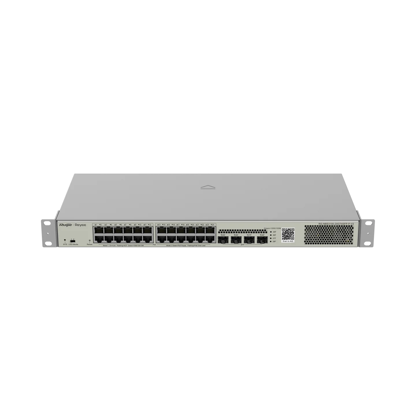 Ruijie Rg-nbs3100-24gt4sfp-p 24 Ge Poe+ + 4 Sfp L2 370w Yönet. Swıtch