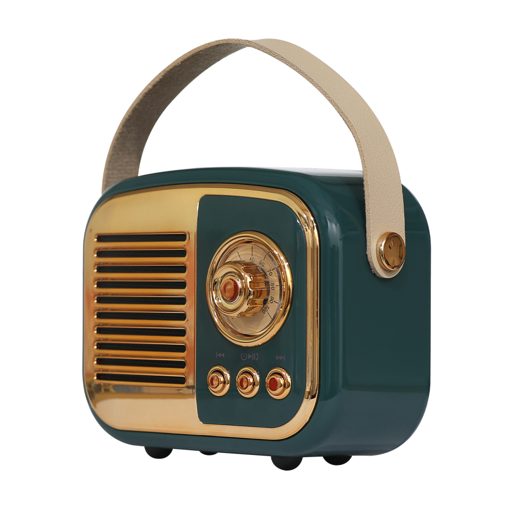 Mikado MD-24BT Echoes Yeşil 3W Taşınabilir USB/TF Kart/Bluetooth 800mAh Klasik Retro Müzik Kutusu
