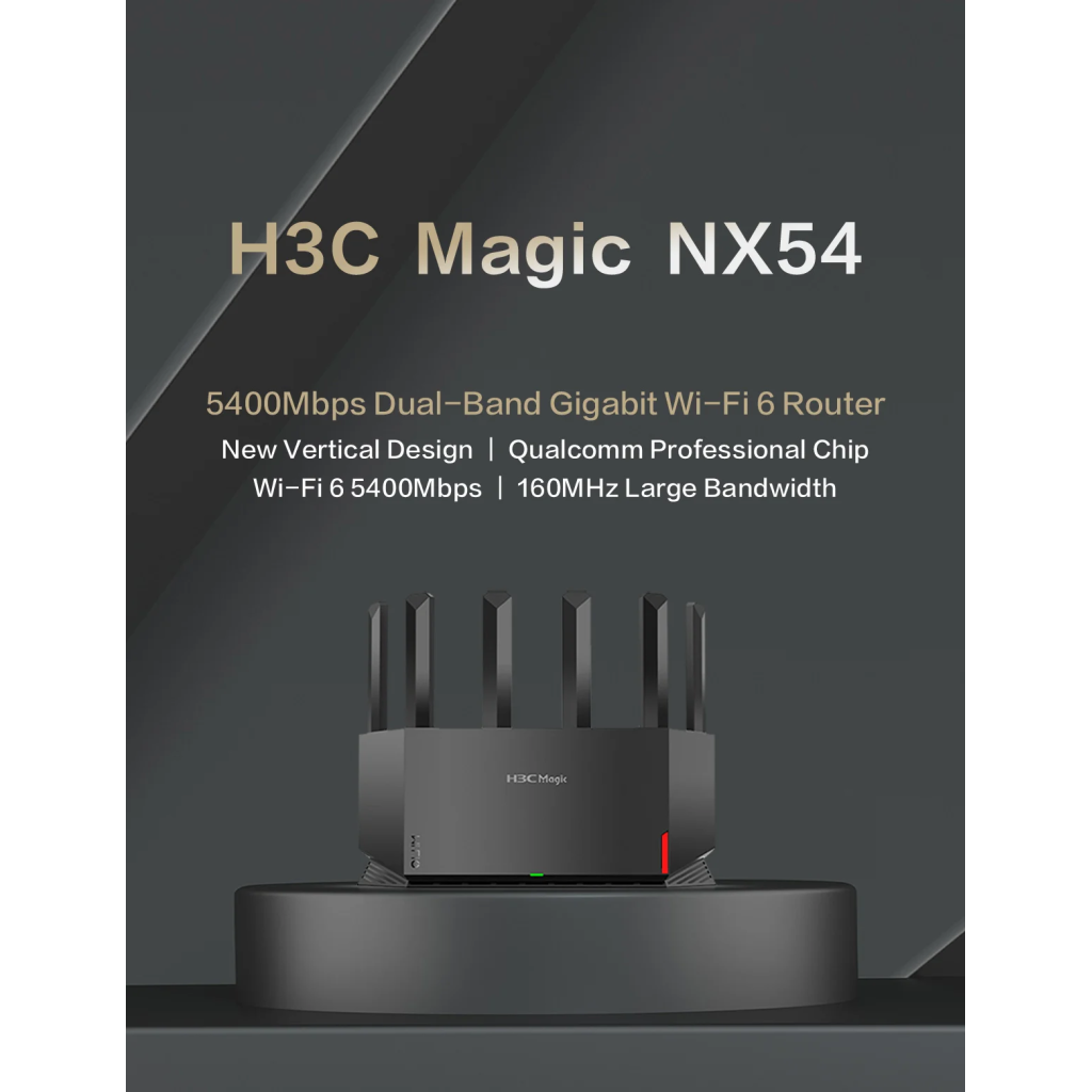 H3C Magic NX54 Dual Band Wifi 6 5400Mbps 4Port Gigabit 6ad Anten Masaüstü Router Access Point