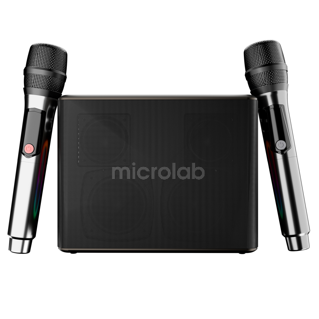 Mıcrolab M60 Vega 100W Taşınabilir BT/USB/AUX/TF/Type-C Rgb Işıklı 15000mAh Batarya 2adet Mikrofon Karaoke/Parti Bluetooth Speaker,