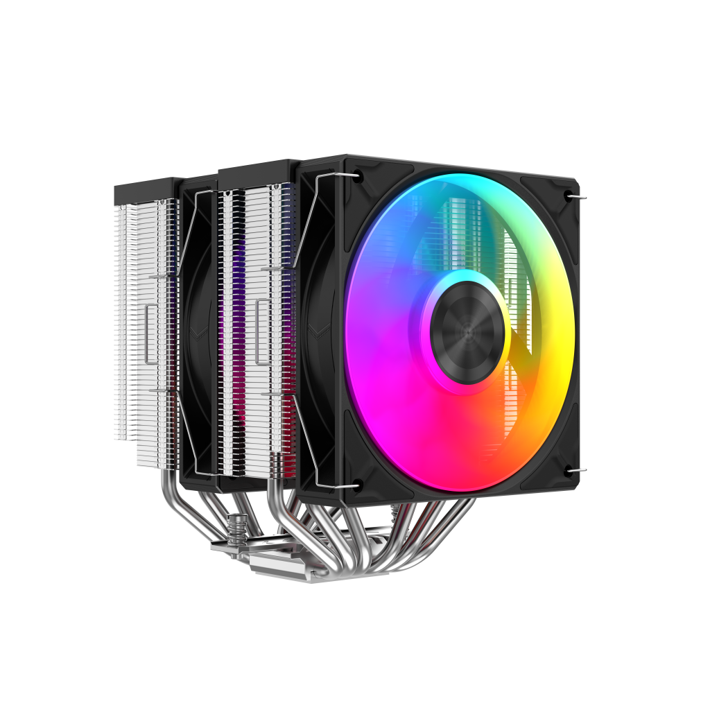 Sama A60L Black 2x120mm Argb Fan Kule Tipi Hava Soğutma 6 Adet Gelişmiş Nikel Kaplı Bakır Isı Borusu Cpu Fan (amd Ve Intel Tüm İşlemciler İle Uyumlu)