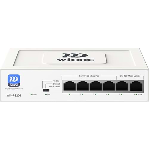 Wi-Tek WK-PS206 4PORT Mb +2PORT Mb Uplink Poe Switch