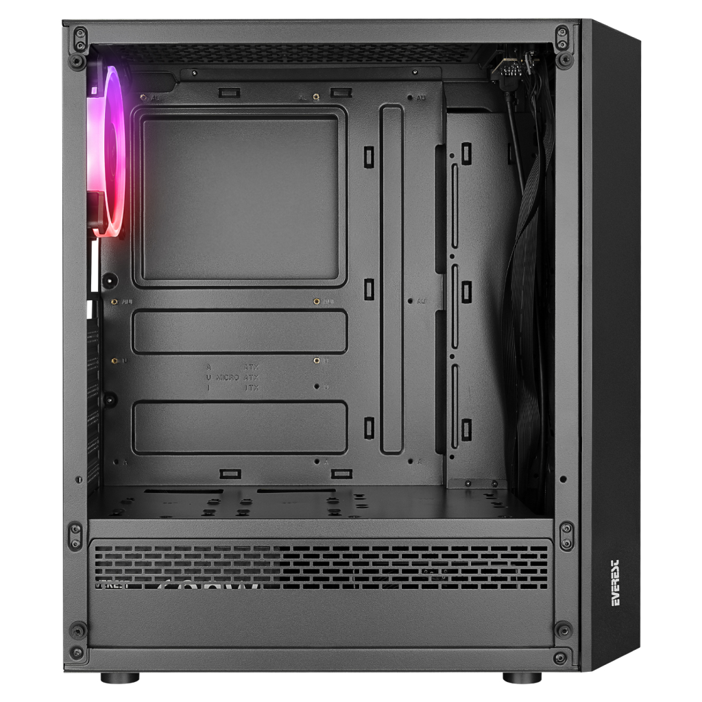 Everest Bumpy Mesh 600W 4x12cm Rgb Fan Temperli Cam Yan Panel Atx Gamıng Kasa