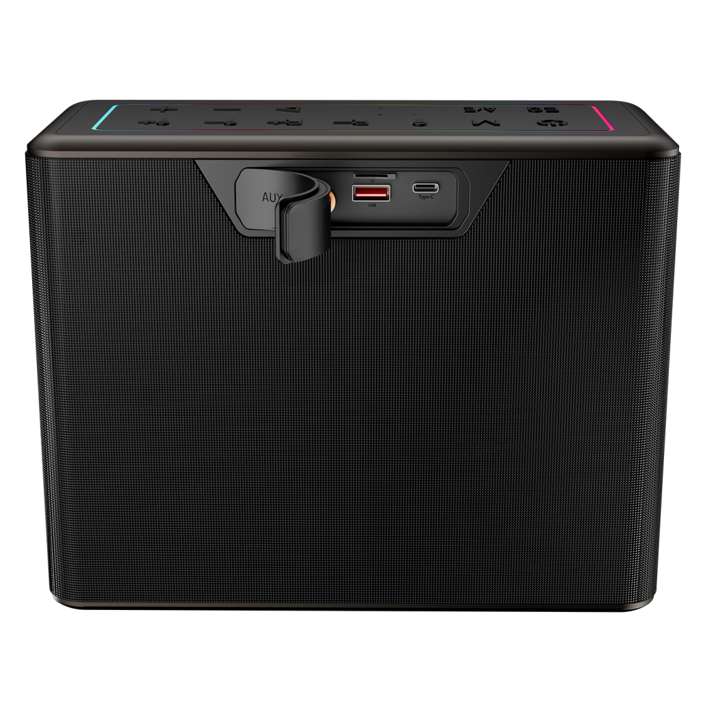 Mıcrolab M60 Vega 100W Taşınabilir BT/USB/AUX/TF/Type-C Rgb Işıklı 15000mAh Batarya 2adet Mikrofon Karaoke/Parti Bluetooth Speaker,