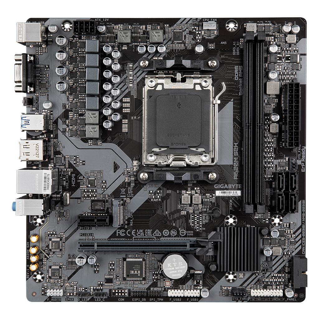 Gigabyte A620M-S2H rev.1.2 6400MHz 2xDDR5 1x M.2 D-SUB Hdmı Dp AM5 Soket Anakart
