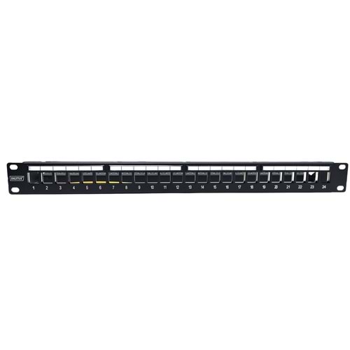 Digitus DN-91411-1 Patch Panel CAT6 Shielded 24P 1U Siyah Boş Panel