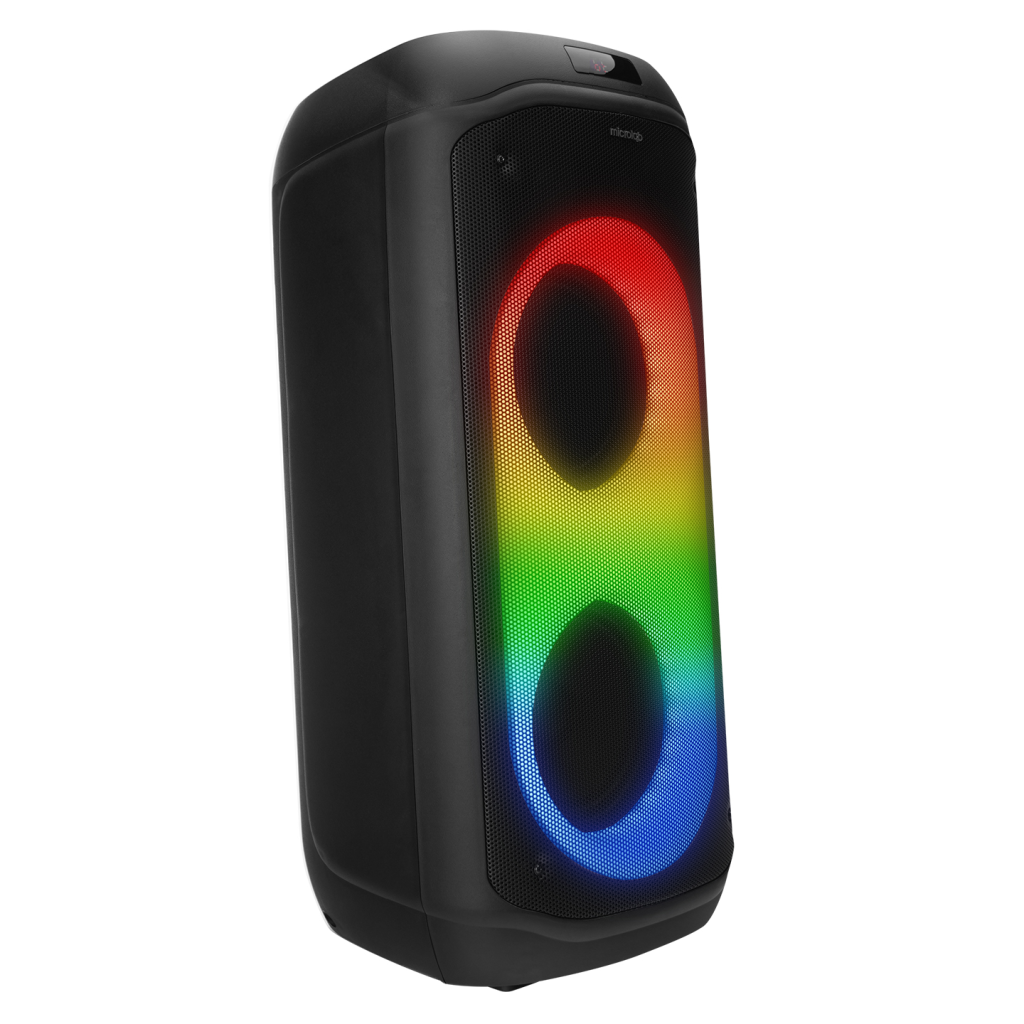 Mıcrolab M61 80W Taşınabilir BT/USB/AUX/TF/TWS Rgb Işıklı 2400mAh Batarya 2adet Vhf Mikrofon Karaoke/Parti Bluetooth Speaker,