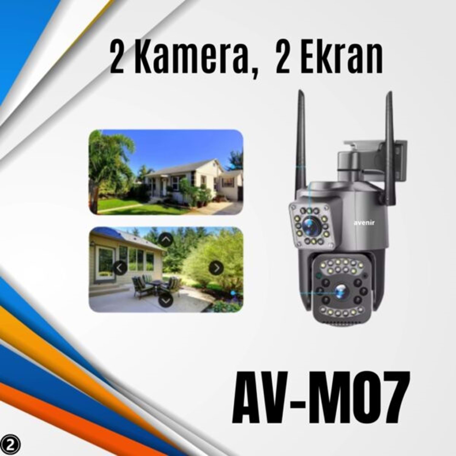 Avenir AV-M07 4 Mp Çözünürlük 2 Kameralı Dış Ortam Simkartlı (4G) Ip Kamera