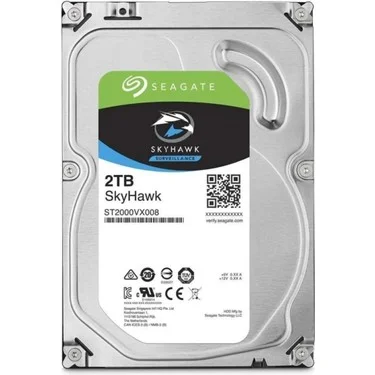 Seagate 2 Tb 3.5 Skyhawk Sata 5900rpm 256mb 7/24 Guvenlık St2000vx017 (3 Yıl Resmi Distiribitör Garantili)