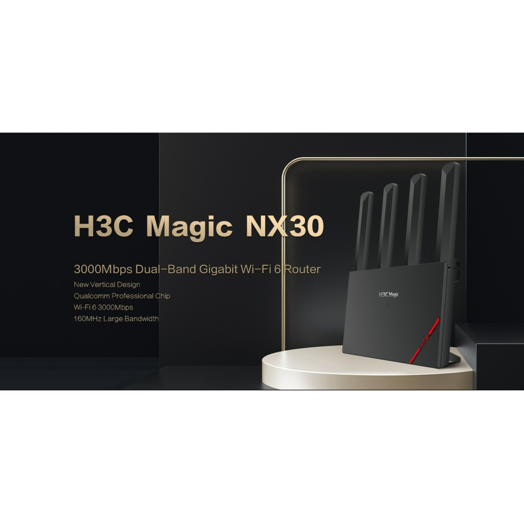 H3C Magic NX30 Dual Band Wifi 6 3000Mbps 4Port Gigabit 4ad Anten Masaüstü Router Access Point