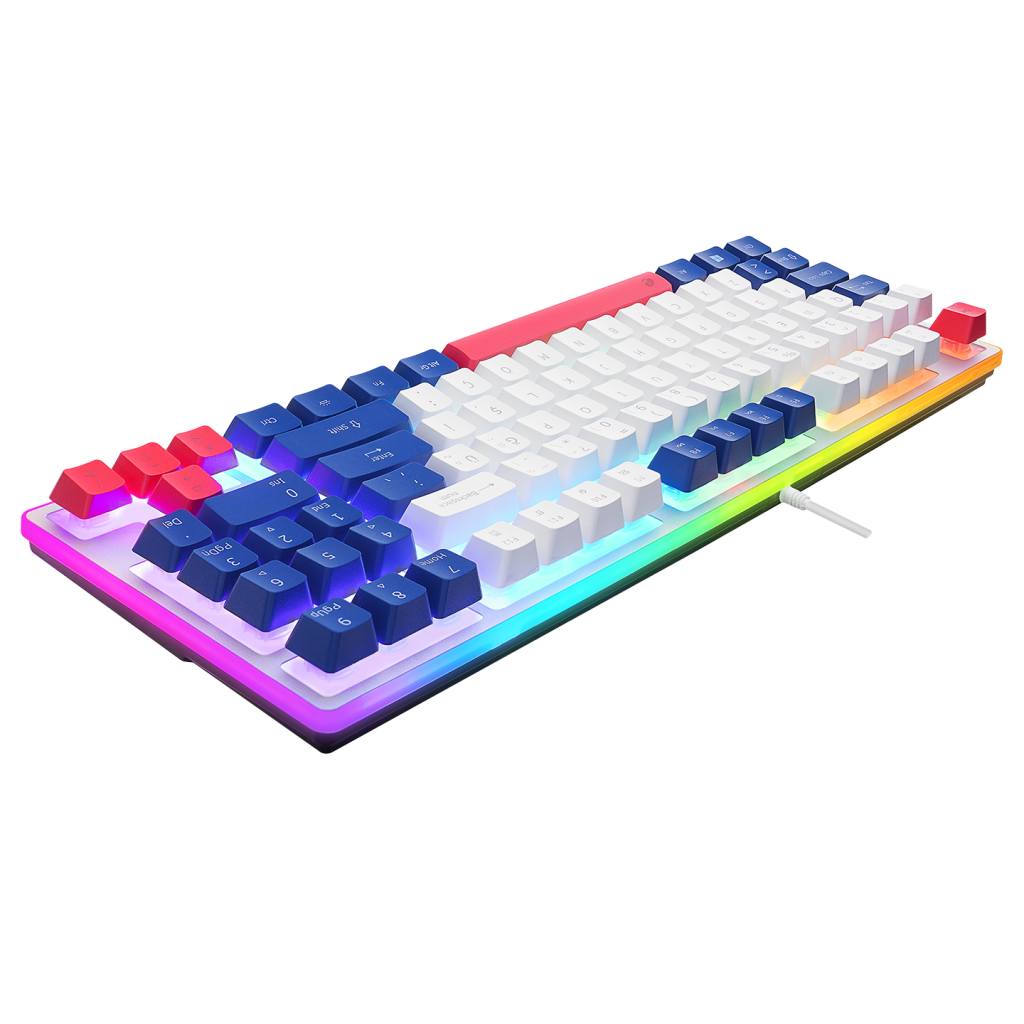 Acer Emachines EAK216 Beyaz Usb Kablolu Rainbow Backlight Membran Renkli Tuşlar Türkçe Q 90 Tuşlu Gaming Klavye