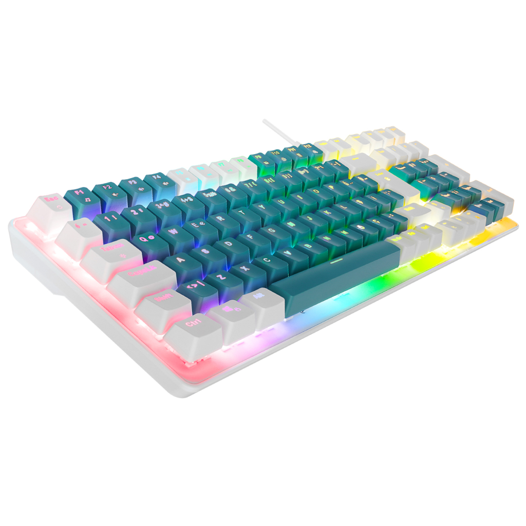 Acer Emachines EAK100 Yeşil/Beyaz Usb Kablolu Rgb Backlight Red Mekanik Switch Türkçe Q 100 Tuşlu Gaming Klavye