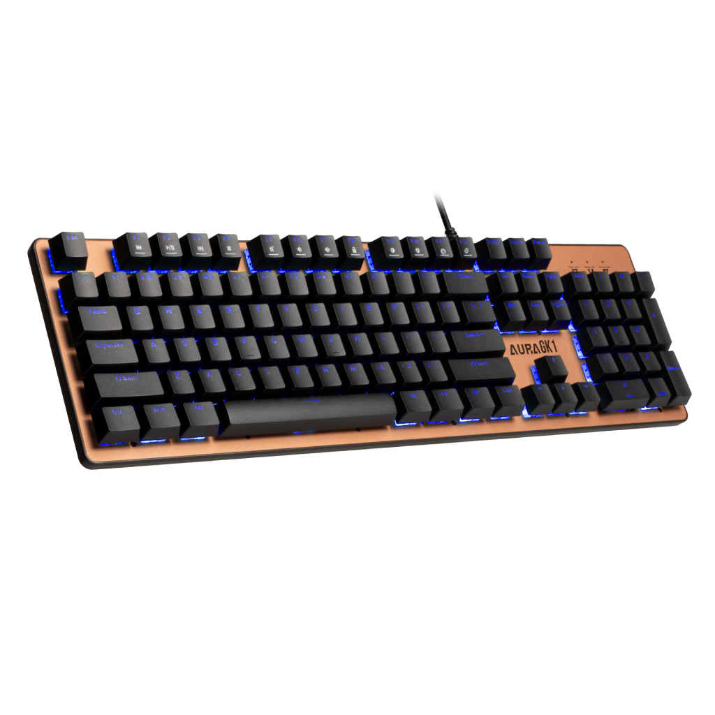 Gamdias Aura GK1 Usb Kablolu İngilizce Rainbow Backlight Red Mekanik Switch Bronz Edition Gaming Klavye