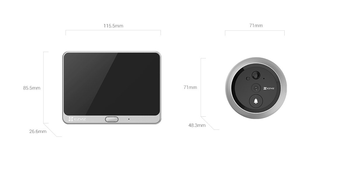 Ezvız CS-DP2 Kablosuz Wifili Monitörlü Kapı Zili Kamerası