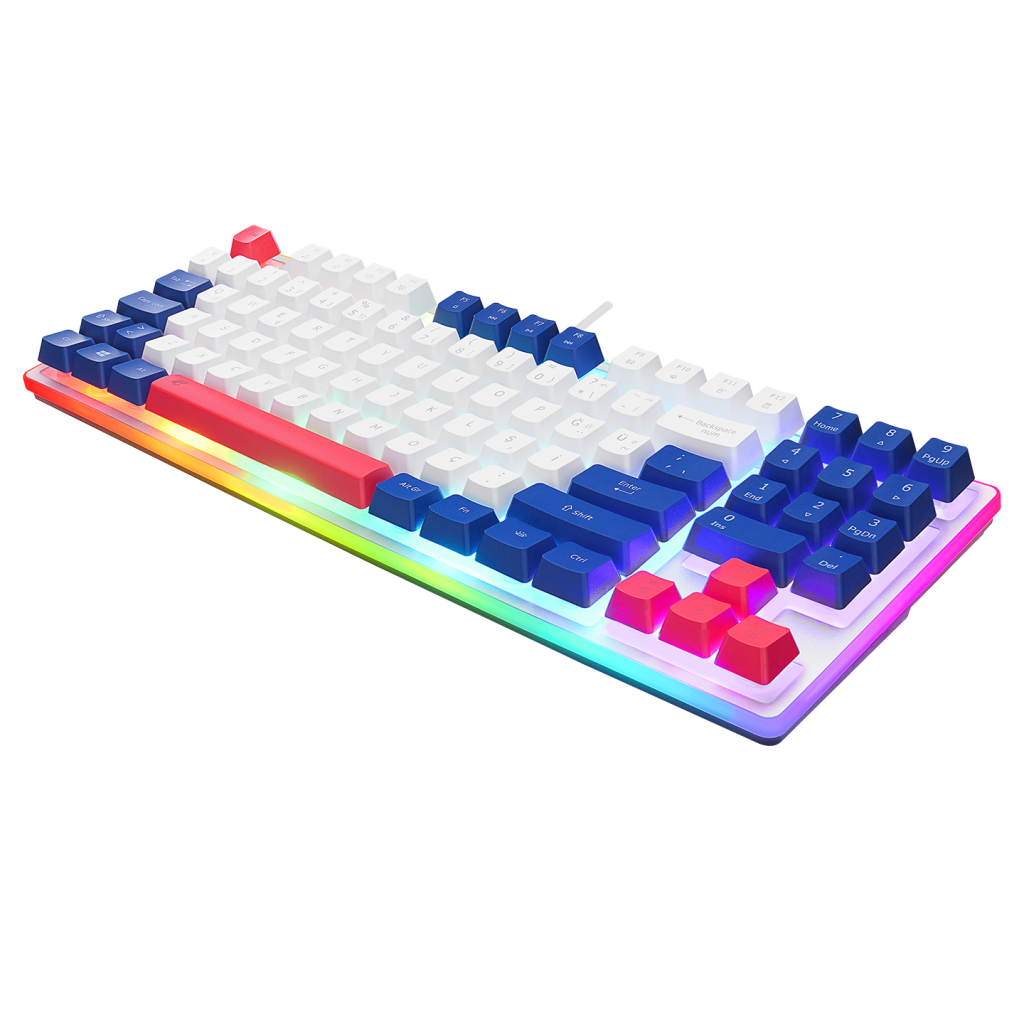 Acer Emachines EAK216 Beyaz Usb Kablolu Rainbow Backlight Membran Renkli Tuşlar Türkçe Q 90 Tuşlu Gaming Klavye