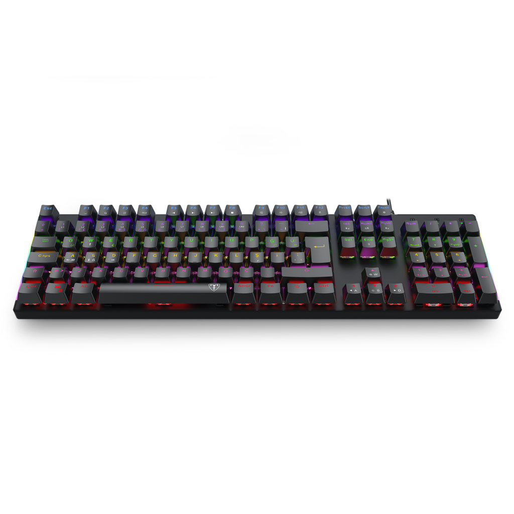 T-DAGGER Naxos T-TGK310-BL Usb Kablolu Türkçe Q Rainbow Backlight Blue Mekanik Switch 104 Tuşlu Gaming Klavye