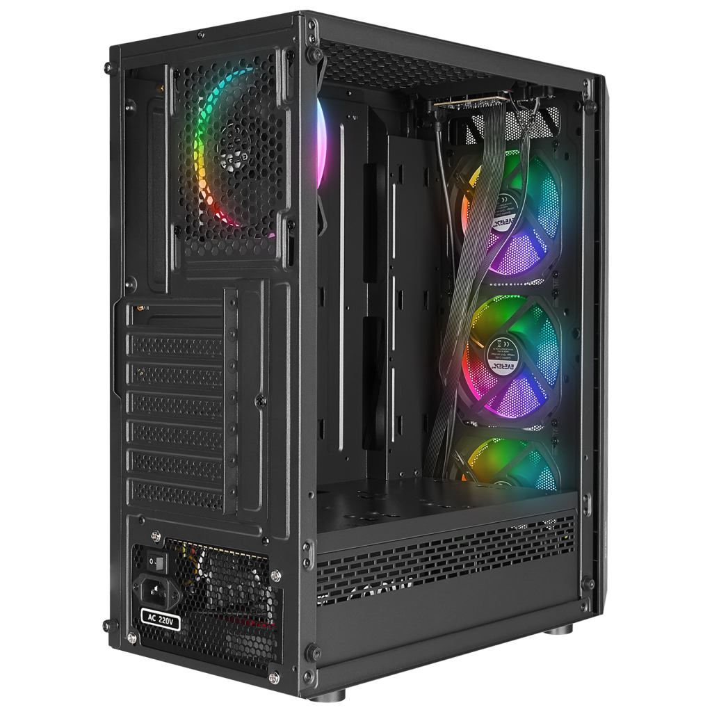 Everest Bumpy Mesh 600W 4x12cm Rgb Fan Temperli Cam Yan Panel Atx Gamıng Kasa