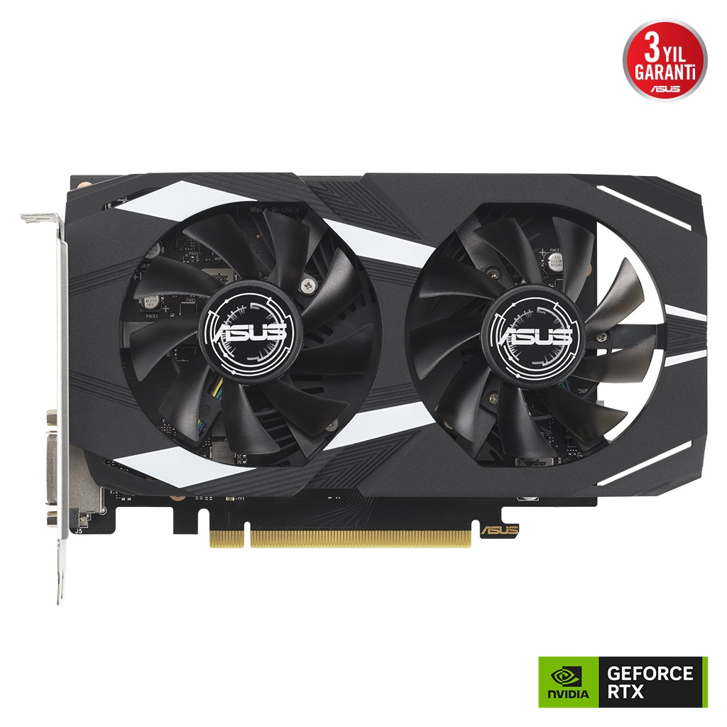 Asus DUAL-RTX3050-O6G 6GB GDDR6 96Bit 1xHDMI 1xDP 1xDVI Gamıng Ekran Kartı