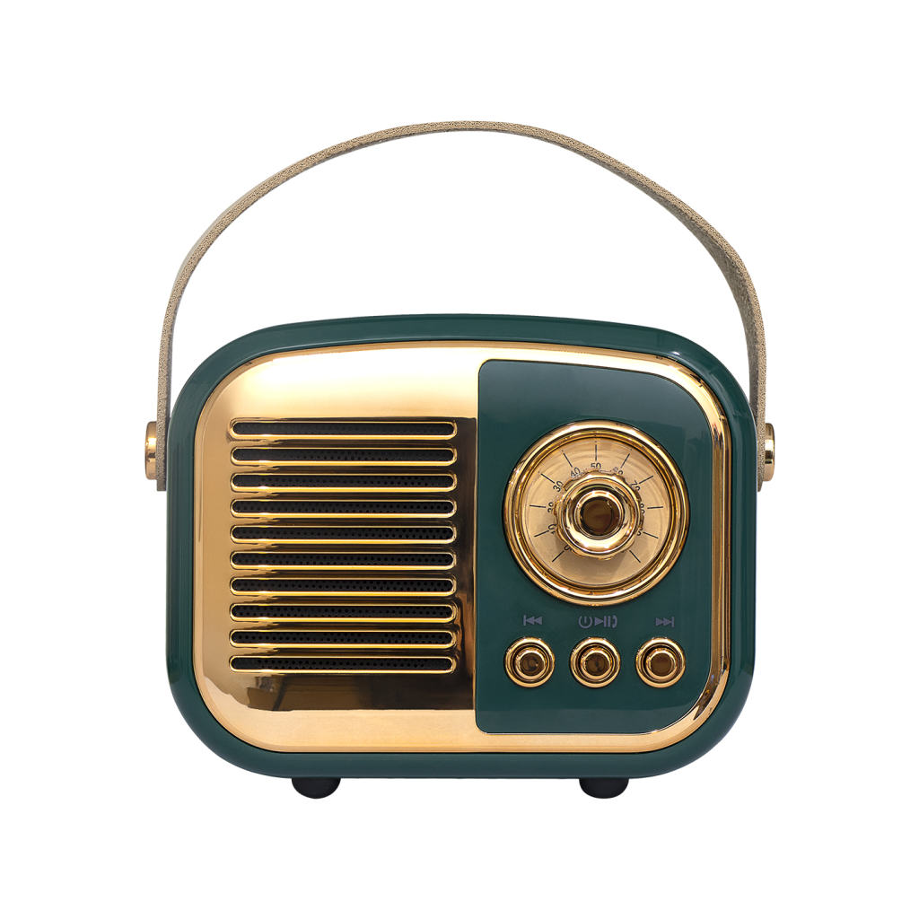 Mikado MD-24BT Echoes Yeşil 3W Taşınabilir USB/TF Kart/Bluetooth 800mAh Klasik Retro Müzik Kutusu