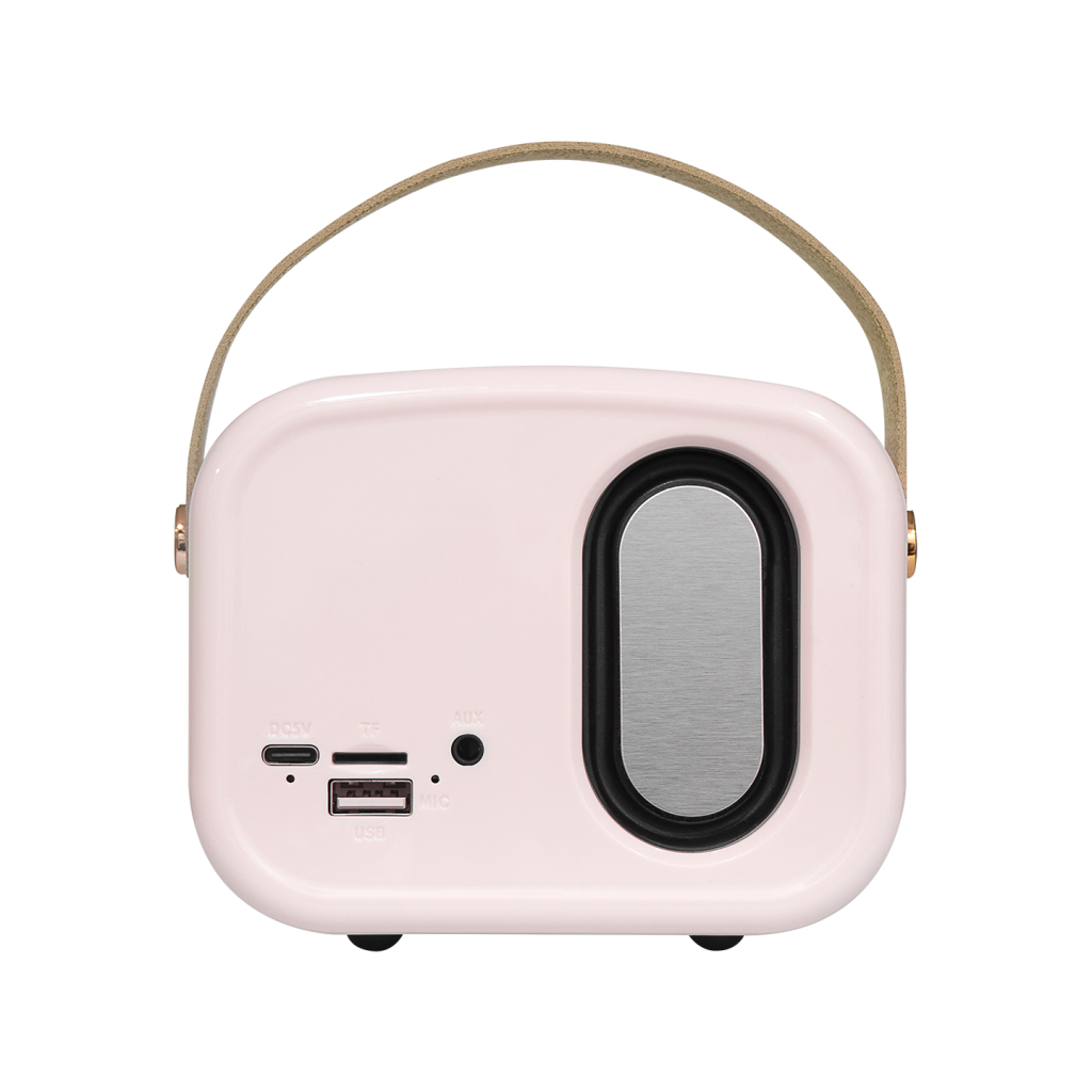 Mikado MD-24BT Echoes Pembe 3W Taşınabilir USB/TF Kart/Bluetooth 800mAh Klasik Retro Müzik Kutusu