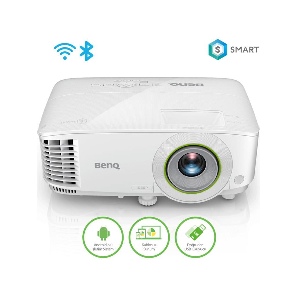 Benq EW600 3600 Ansı 1280x800 Wxga 1xHDMI Vga Usb Okuyucu Dlp Kablosuz Wireless 15.000 Saat Lamba Ömrü Android Smart Projeksiyon