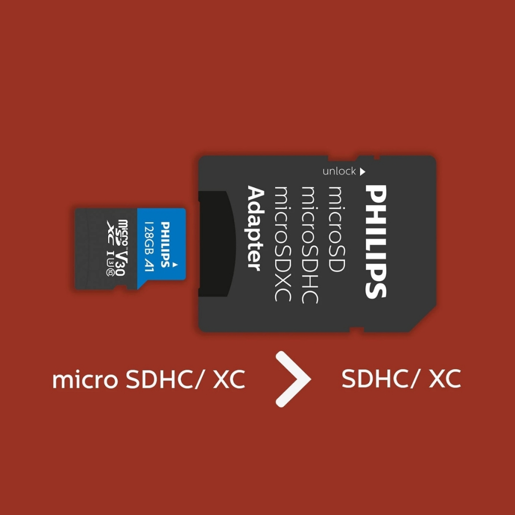 Philips FM12MP65B 128GB Sdxc UHS-I V30 Class10 Microsd Kart Bellek (sd Adaptörlü)