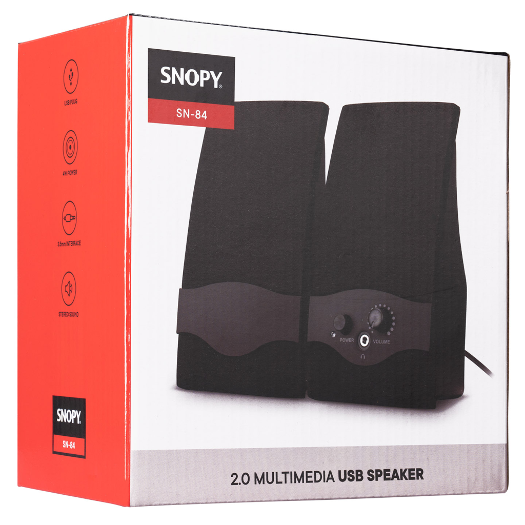 Snopy SN-84 4W 1+1 Masa Üstü Usb Speaker (siyah)