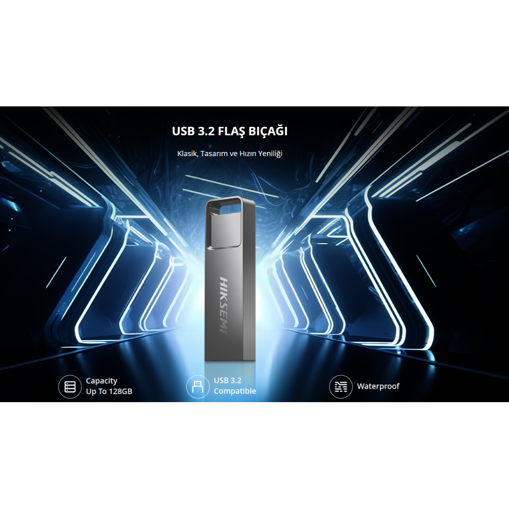 Hıksemı Blade HS-USB-E301 128GB Usb 3.2 Su Ve Toz Geçirmez Flash Disk