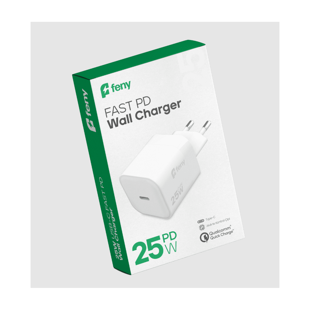 Feny FN-C25 25W Type-C Akıllı Isı Kontrol Chip Qualcomm Quick Charge 3.0 Şarj Adaptörü