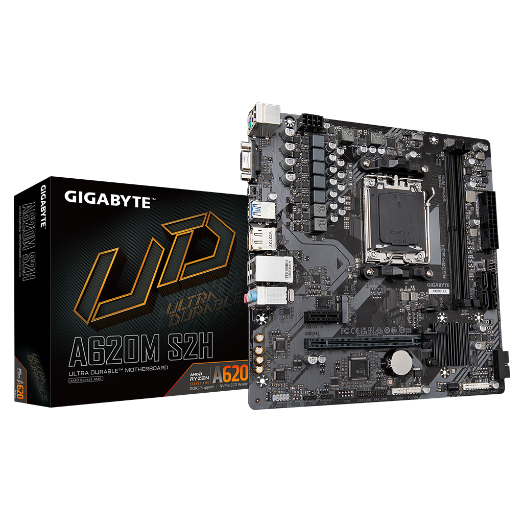 Gigabyte A620M-S2H rev.1.2 6400MHz 2xDDR5 1x M.2 D-SUB Hdmı Dp AM5 Soket Anakart