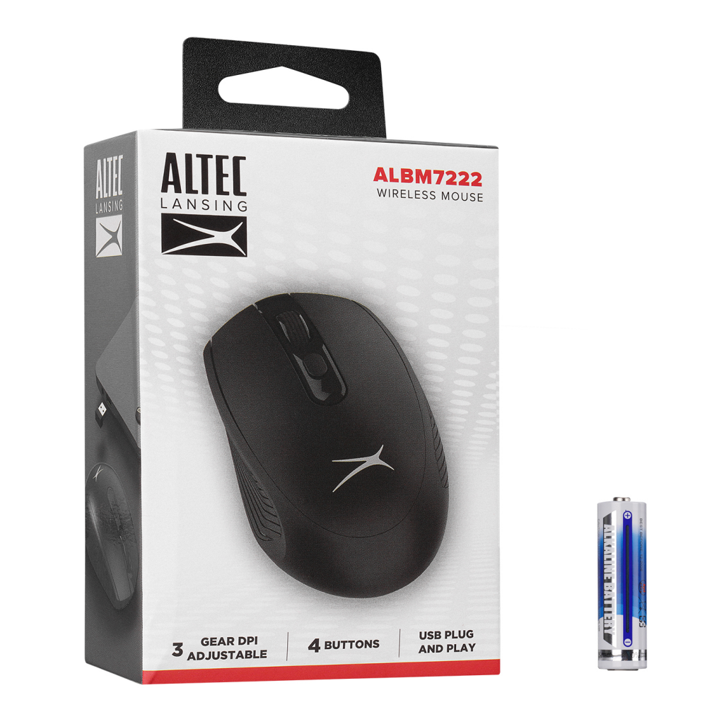 Altec Lansing ALBM7222 Siyah 2.4GHz Usb 1200DPI Kablosuz Optik Mouse