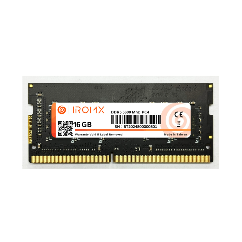 Iromx 1X 16Gb 5600Mhz DDR5 Sodimm Notebook Ram 1,1V CL46