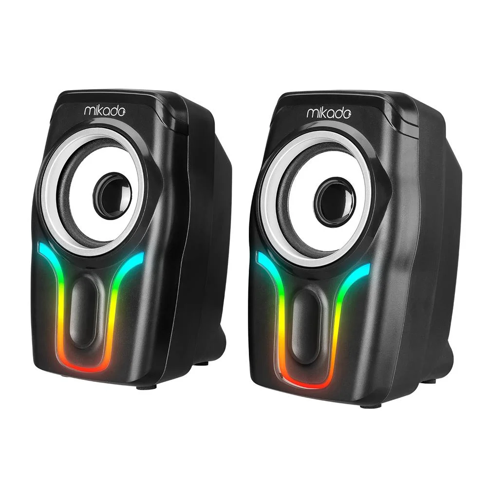 MIKADO MD-S25 BOLD 6W 1+1 Masaüstü RGB Aydınlatma USB Siyah Kasa Speaker
