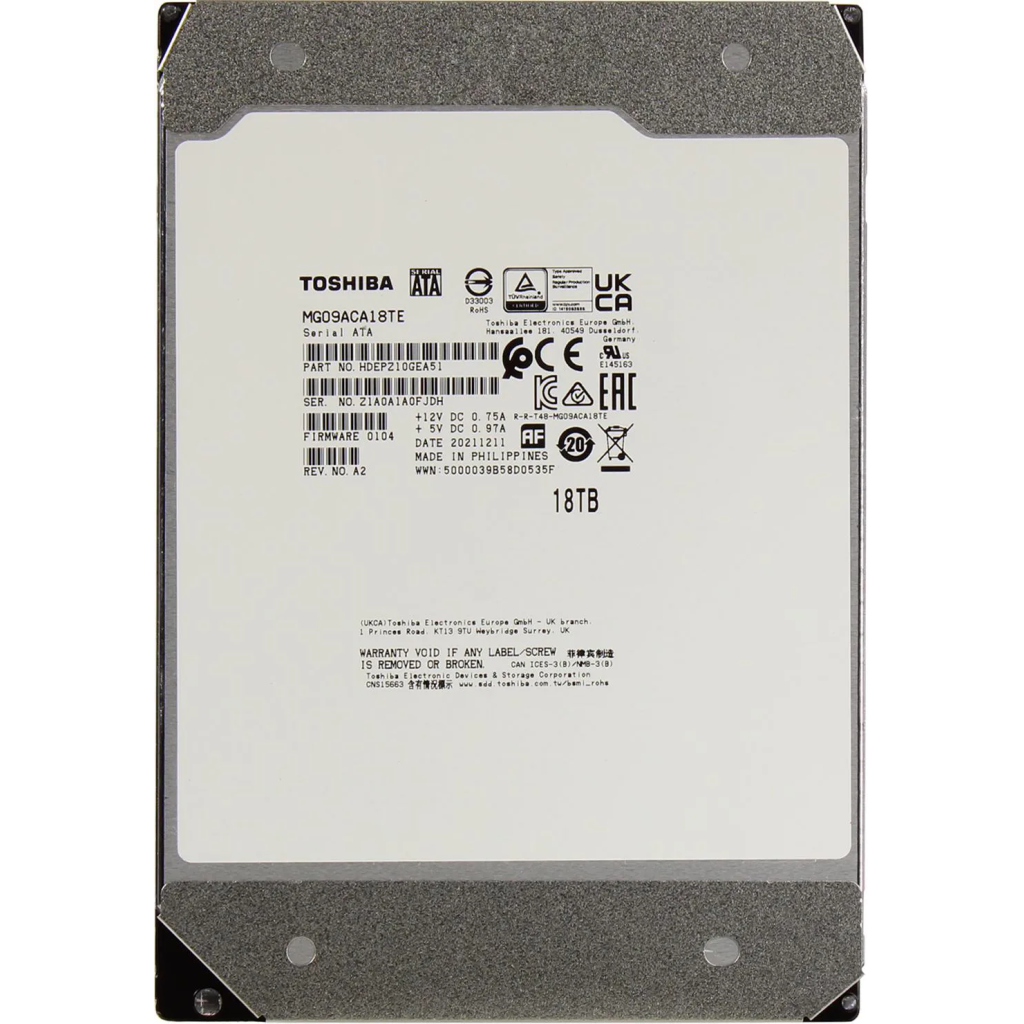 Toshıba Enterprıse MG09ACA18TE 3.5" 18TB 512Mb 7200 Rpm 7/24 Güvenlik Data Center Nas Server Hdd (türkiye Distribütörü Garantili)
