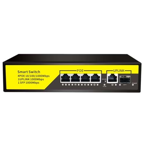 HBF-04G11B 4 Port Gigabit +1 Gigabit Uplink + 1SFP 72W Poe Switch