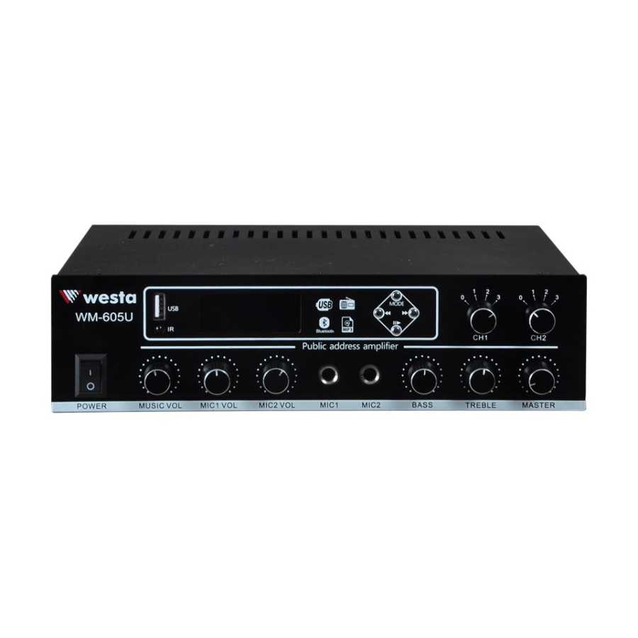 Westa WM-605U 100W 2 Kanallı Mixer Amfi
